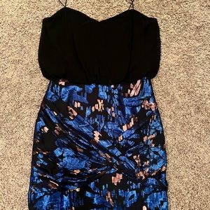 Aidan by Aidan Mattox Gorgeous size 2 blue, black, rose gold/pink dress!! EUC